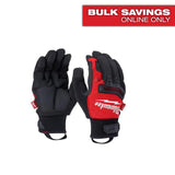 Milwaukee Large Winter Demolition Gloves, Black/Red – Waterproof, Insulated, SMARTSWIPE (Size L)