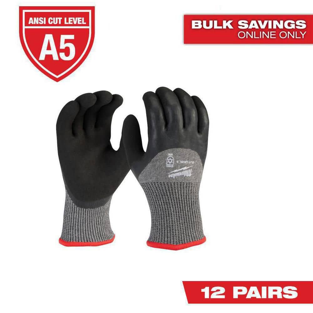 Milwaukee X-Large Red Latex Level 5 Cut Resistant Insulated Winter Dipped Work Gloves (12-Pack)