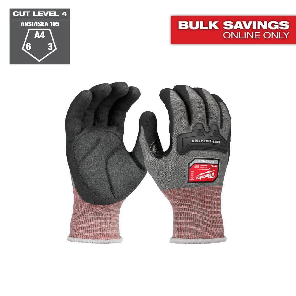 Milwaukee Large Anti‑Vibration Cut Level 4 High‑Dexterity Nitrile Dipped Gloves