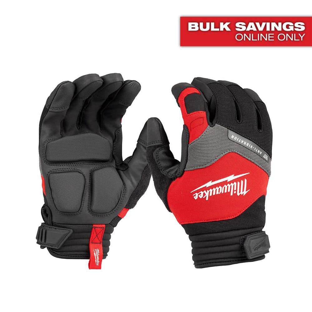 Milwaukee Medium Anti-Vibration Work Glove, Synthetic Leather, SMARTSWIPE Knuckle