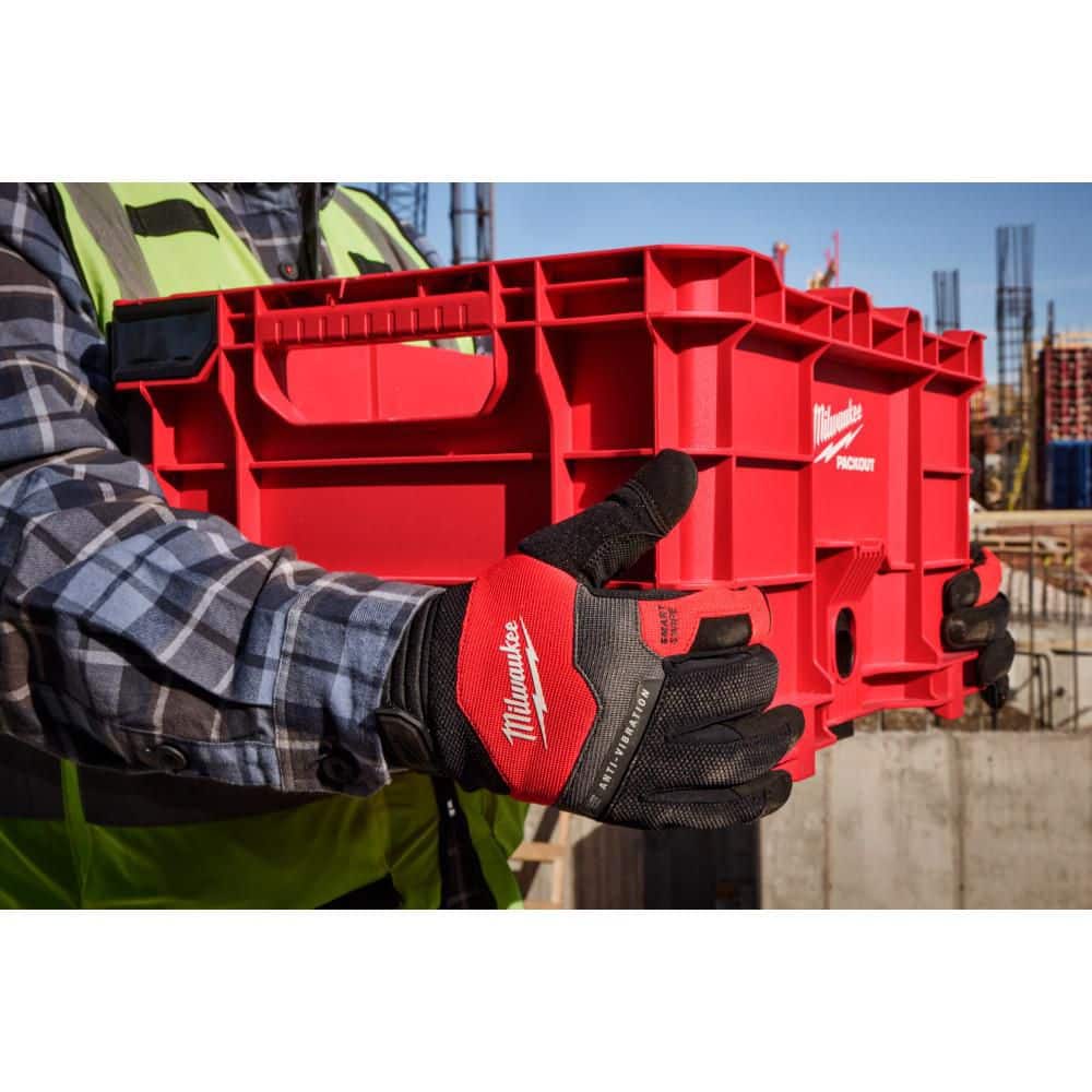 Milwaukee 2X-Large Anti‑Vibration Work Glove, SMARTSWIPE, Synthetic Leather