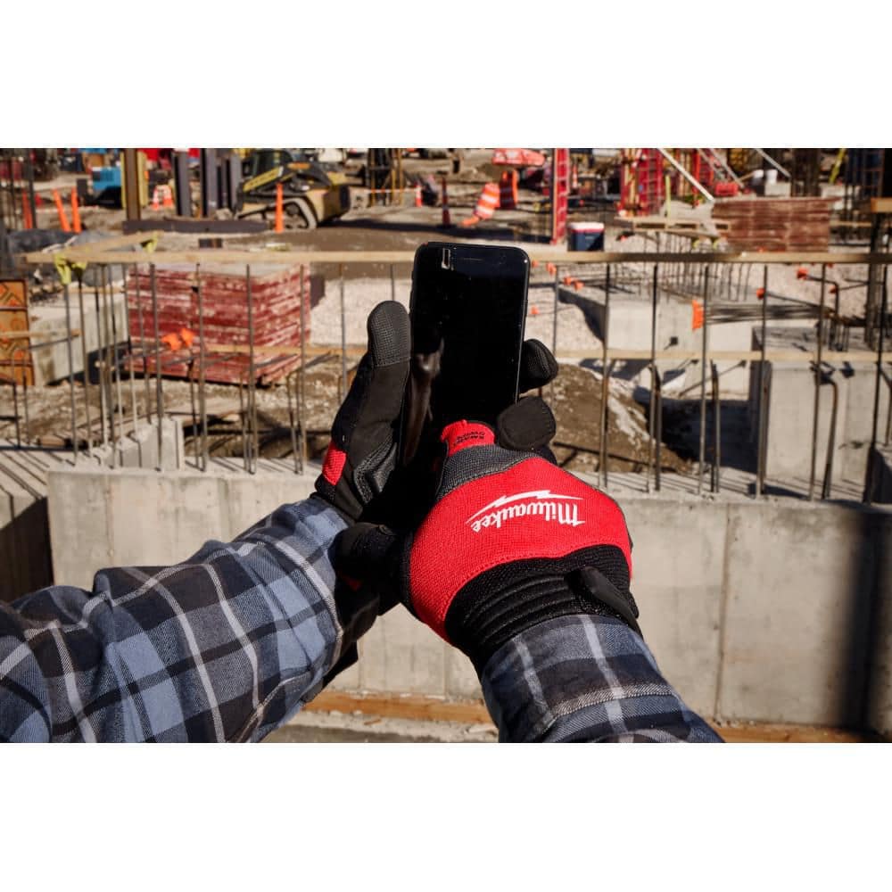 Milwaukee 2X-Large Anti‑Vibration Work Glove, SMARTSWIPE, Synthetic Leather