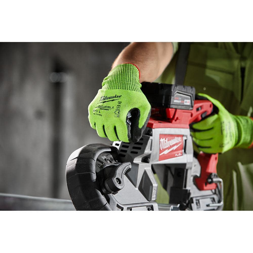 MILWAUKEE XL Smooth Polyurethane Palm-Dipped Work Gloves, Lime/Black – Touchscreen Compatible, ANSI Abrasion Level 3
