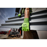 MILWAUKEE Polyurethane Palm-Dipped Work Gloves, Large (L) - Lime/Black