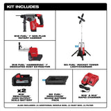 Milwaukee MX FUEL ROCKET Tower Light/Charger with M18 FUEL 1 in. SDS-Plus Rotary Hammer/Dust Extractor Kit