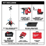 Milwaukee MX FUEL ROCKET Tower Light/Charger with M18 FUEL 1-1/8 in. SDS -Plus Rotary Hammer/Dust Extractor Kit