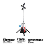 Milwaukee MX FUEL ROCKET Tower Light/Charger, 27,000 Lumens, 10-ft Motorized Mast (MXF041-1XC)