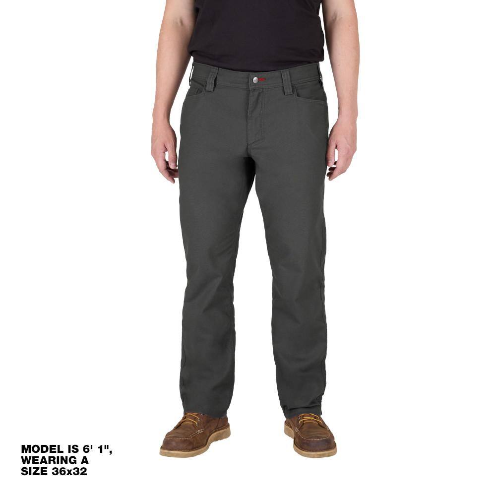 Milwaukee Men's Gray Cotton/Polyester Work Pants with 7 Pockets