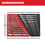 Milwaukee Combination SAE and Metric Wrench Mechanics Tool Set, MAX BITE, 30-Piece (48-22-9415 & 48-22-9515)