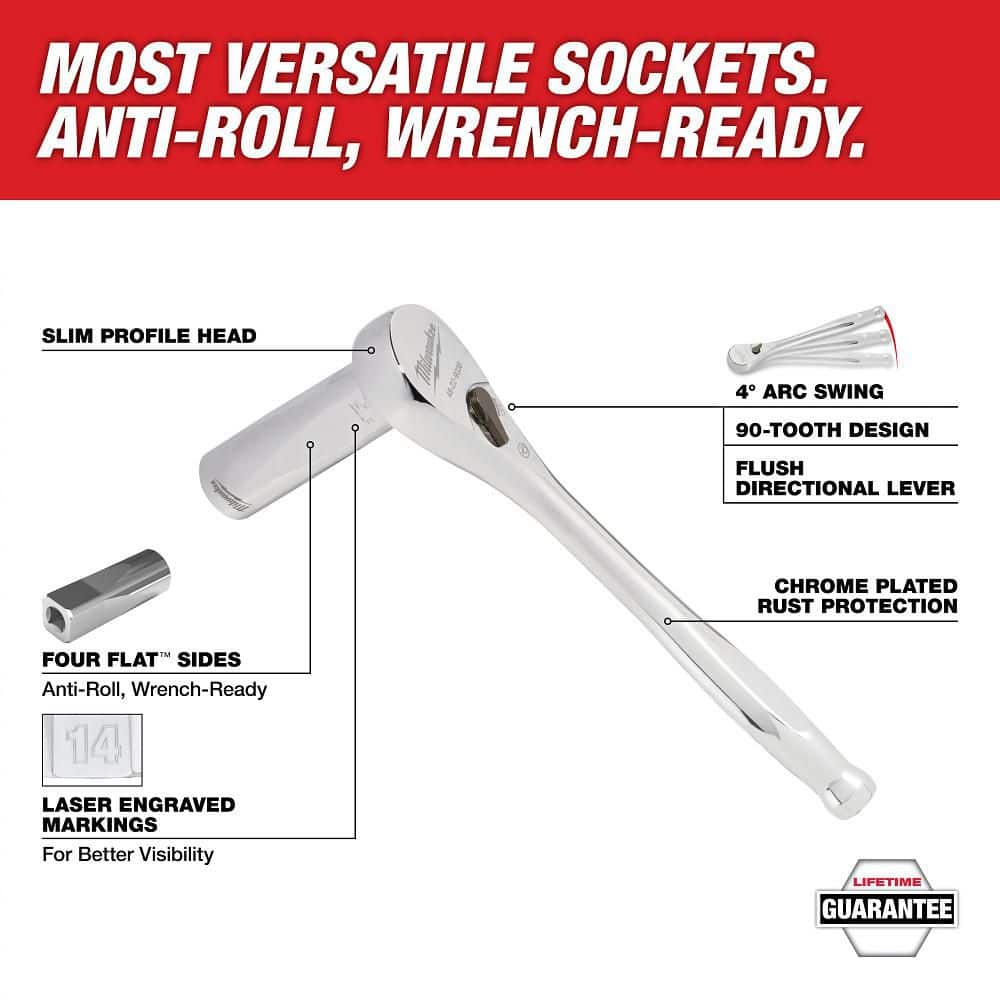 Milwaukee 183‑Piece SAE & Metric Combination Wrench, Ratchet & Socket Mechanics Tool Set
