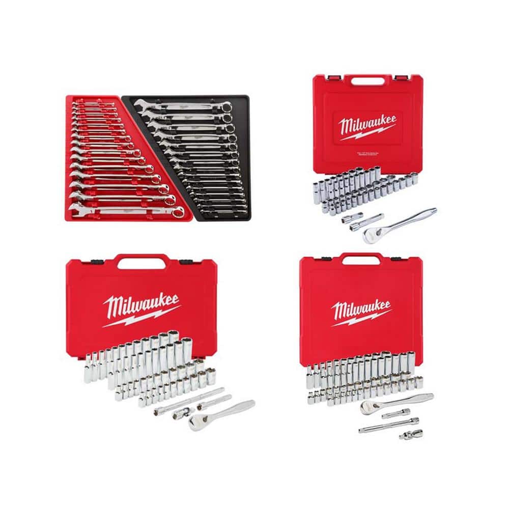 Milwaukee 183‑Piece SAE & Metric Combination Wrench, Ratchet & Socket Mechanics Tool Set