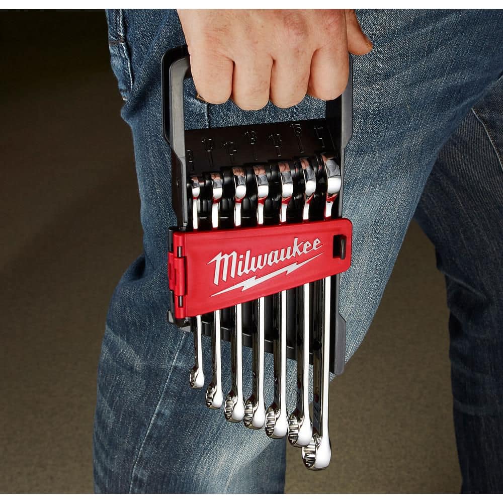 Milwaukee Combination Metric Wrench Mechanics Tool Set, Max Bite Open-End (7-Piece) - 48-22-9507