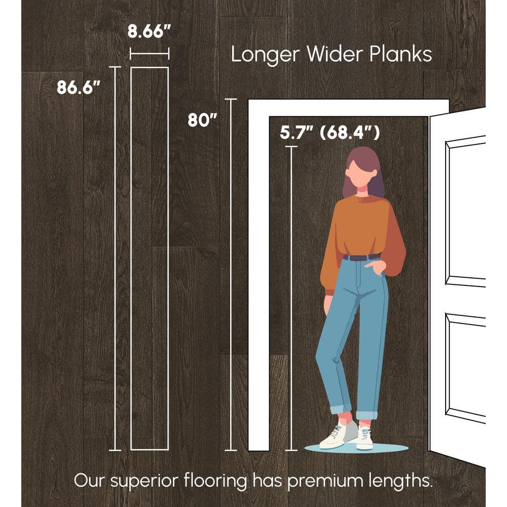 ASPEN FLOORING Mink White Oak 9/16 in. T x 8.66 in. W Tongue and Groove Wire Brushed Engineered Hardwood Flooring (31.25 sqft/case)