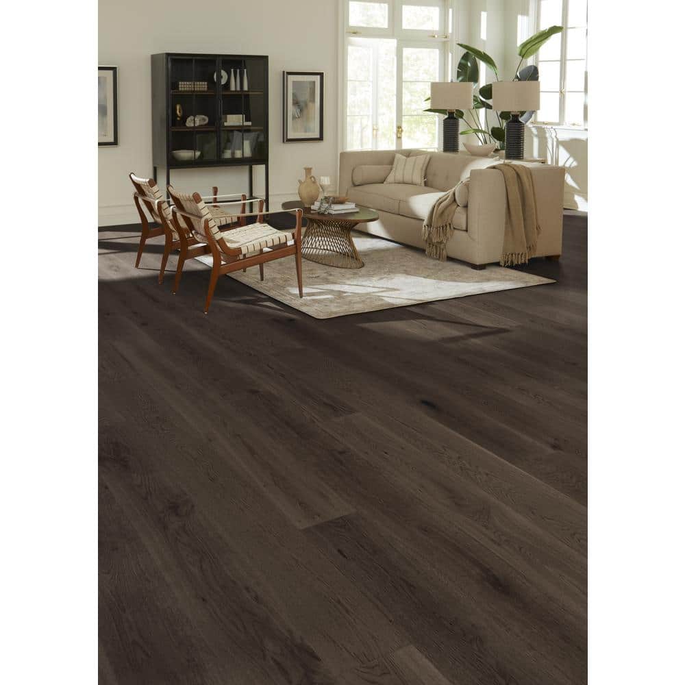 ASPEN FLOORING Mink White Oak 9/16 in. T x 8.66 in. W Tongue and Groove Wire Brushed Engineered Hardwood Flooring (31.25 sqft/case)