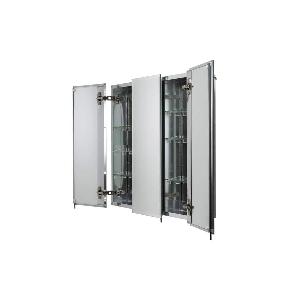 Croydex 30 in. W x 26 in. H Frameless Aluminum Recessed or Surface-Mount Bathroom Medicine Cabinet with Easy Hang System
