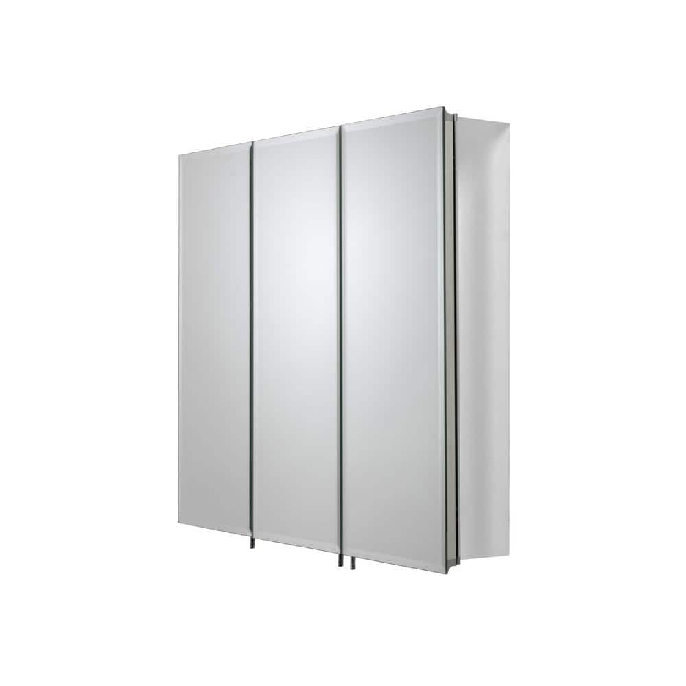 Croydex 30 in. W x 26 in. H Frameless Aluminum Recessed or Surface-Mount Bathroom Medicine Cabinet with Easy Hang System