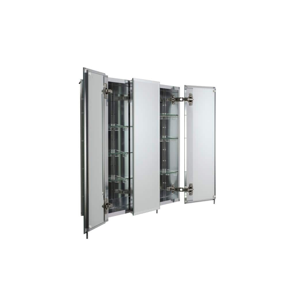 Croydex 30 in. W x 26 in. H Frameless Aluminum Recessed or Surface-Mount Bathroom Medicine Cabinet with Easy Hang System
