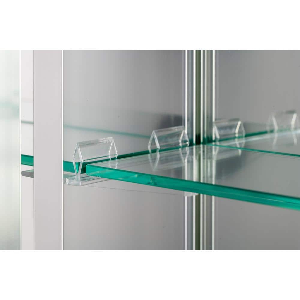 Croydex 36 in. W x 26 in. H x 5-1/4 in. D Frameless Aluminum Recessed or Surface-Mount Medicine Cabinet with Easy Hang System