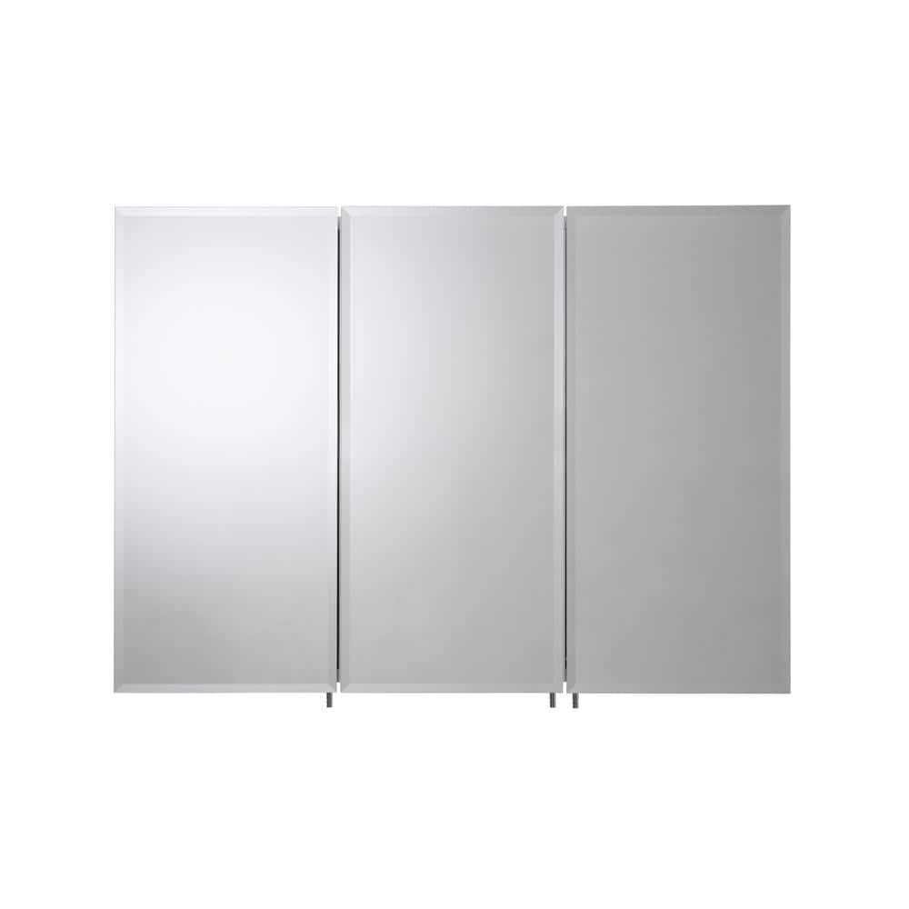 Croydex 36 in. W x 26 in. H x 5-1/4 in. D Frameless Aluminum Recessed or Surface-Mount Medicine Cabinet with Easy Hang System
