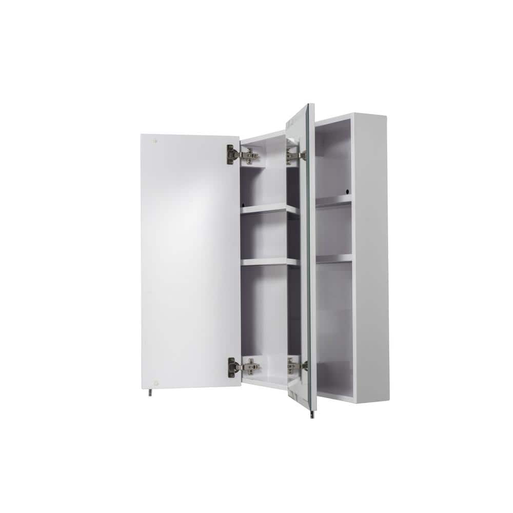 Croydex 36 in. W x 30 in. H x 5-1/4 in. D Frameless Tri-View Surface-Mount Medicine Cabinet with Easy Hang System in White