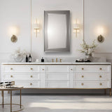 HomeSelects Framington Transitional Styled 16 in. W x 26 in. H Beveled Rectangle Mirror Recessed Bathroom Medicine Cabinet