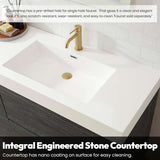 Miseno Huesca 84" Free Standing Double Basin Vanity Set with Cabinet and Composite Stone Top – No Mirror (North American Oak)