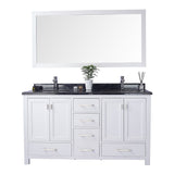 Miseno Prim 60" Free Standing Bathroom Vanity Set – White Solid Oak Cabinet, Cultured Marble Top, Dual Undermount Sinks (Mirror Sold Separately)