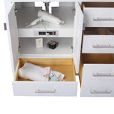 Miseno Prim 60" Free Standing Bathroom Vanity Set – White Solid Oak Cabinet, Cultured Marble Top, Dual Undermount Sinks (Mirror Sold Separately)