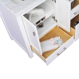 Miseno Prim 60" Free Standing Bathroom Vanity Set – White Solid Oak Cabinet, Cultured Marble Top, Dual Undermount Sinks (Mirror Sold Separately)