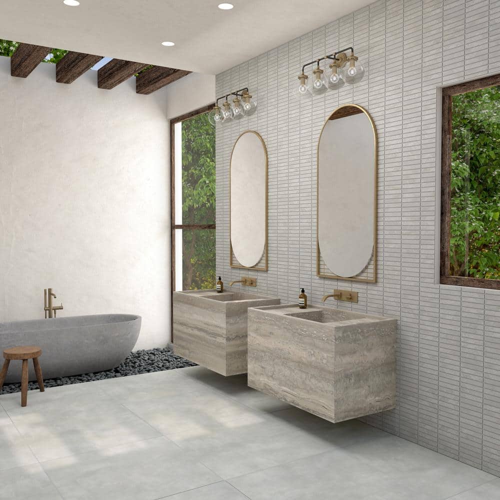 Daltile Bryne Mist 12 in. x 10 in. Glazed Ceramic Straight Joint Mosaic Tile (8.3 sq. ft./case)