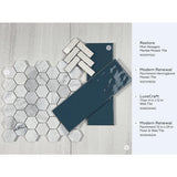 Daltile Restore Mist Honed 12 in. x 12 in. x 8mm Marble Hexagon Mosaic Floor and Wall Tile (0.97 sq. ft. per piece)