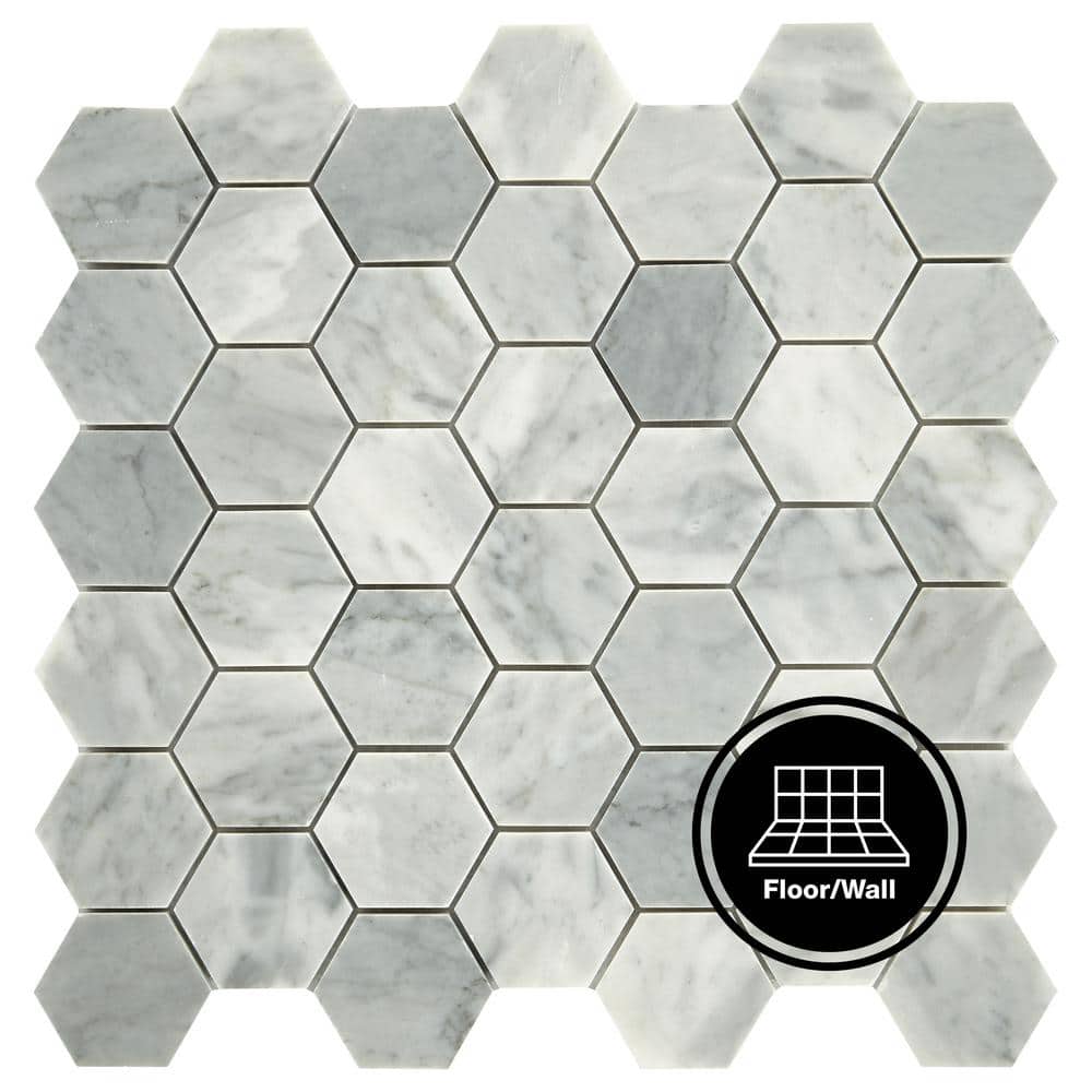 Daltile Restore Coastal Polished 11 in. x 11 in. x 8mm Marble Mosaic Floor and Wall Tile (0.9 sq. ft. per piece)