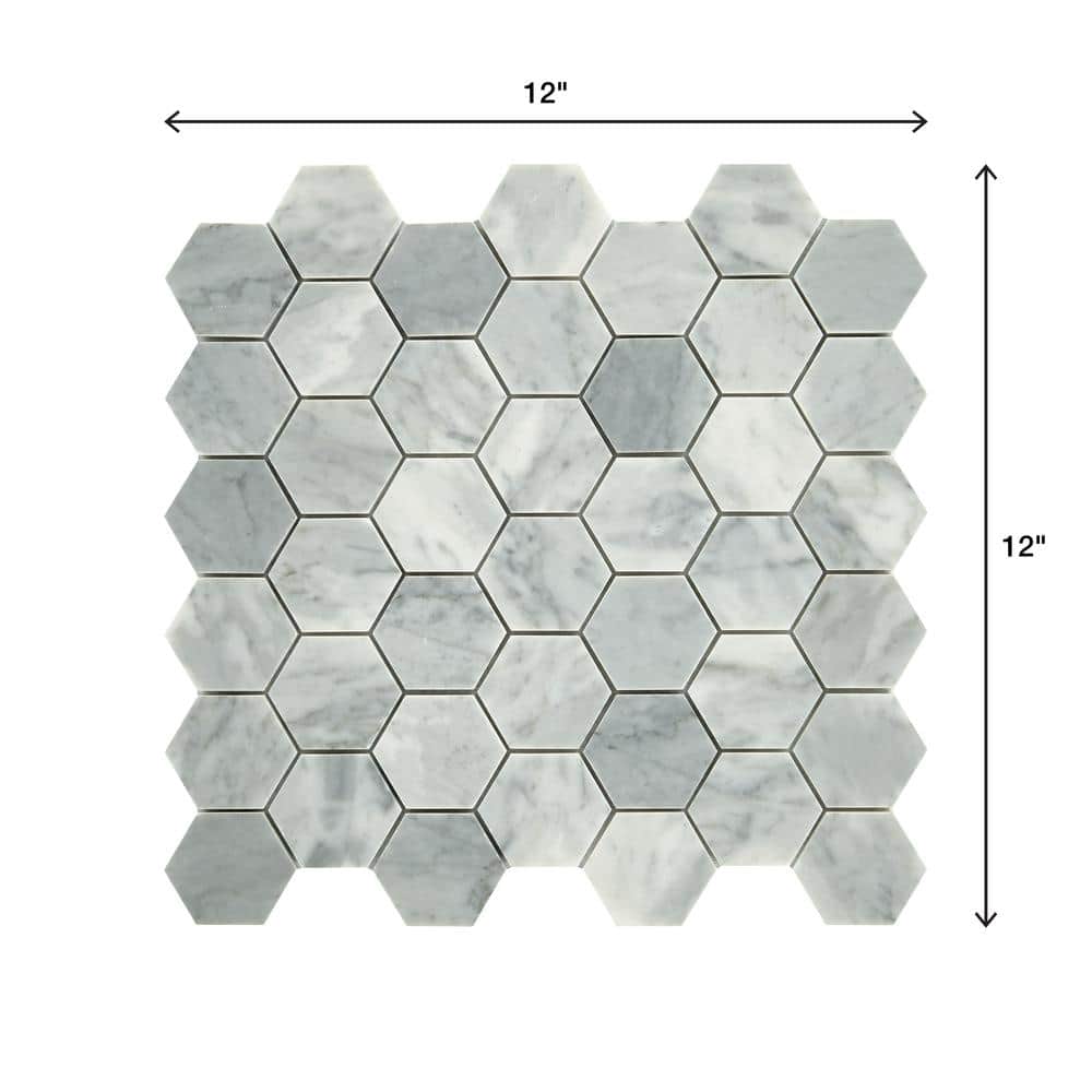 Daltile Restore Mist Honed 12 in. x 12 in. x 8mm Marble Mosaic Floor and Wall Tile (0.97 sq. ft. per piece)