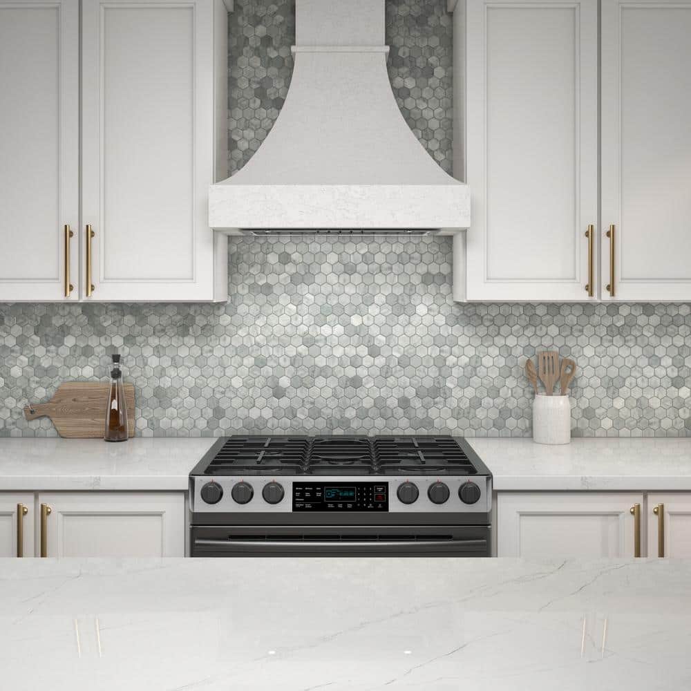 Daltile Restore Mist Honed 12 in. x 12 in. x 8 mm Marble Hexagon Mosaic Floor and Wall Tile (0.97 sq. ft. per Sheet)