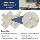 Marazzi Stonehollow 14 in. x 12 in. x 6.35 mm Mist Ceramic Herringbone Mosaic Floor and Wall Tile (0.67 sq. ft. per piece)