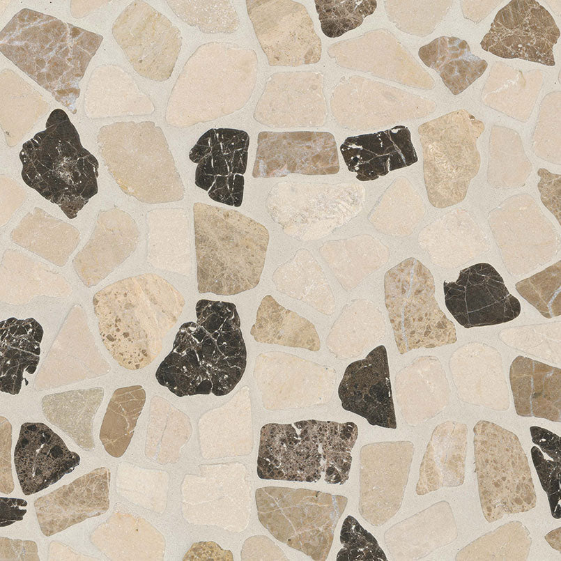 MSI Mix Marble Pebbles 12 in. x 12 in. Textured Marble Mesh-Mounted Mosaic Floor and Wall Tile (0.9 sq. ft./Each)