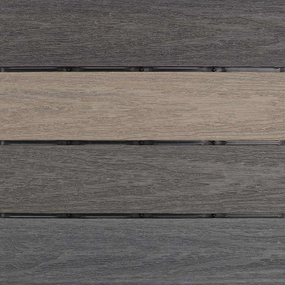 NewTechWood UltraShield Naturale 1 ft. x 1 ft. Quick Deck Outdoor Composite Deck Tile in Mixed Gray (10 sq. ft. per Box)