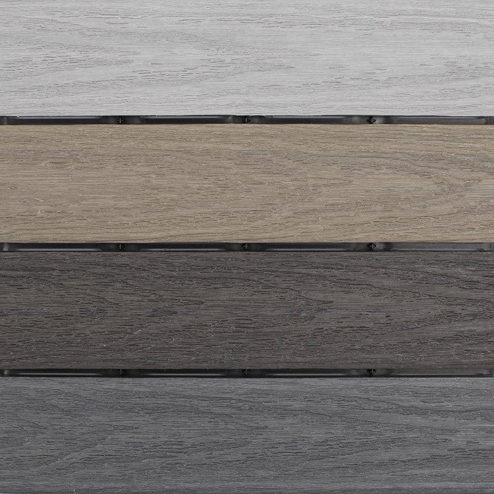 NewTechWood UltraShield Naturale 1 ft. x 1 ft. Quick Deck Outdoor Composite Deck Tile in Mixed Gray (10 sq. ft. per Box)
