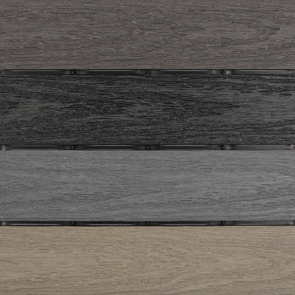 NewTechWood UltraShield Naturale 1 ft. x 1 ft. Quick Deck Outdoor Composite Deck Tile in Mixed Gray (10 sq. ft. per Box)