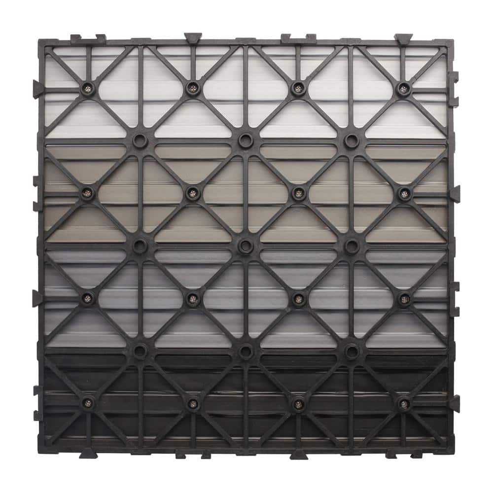 NewTechWood UltraShield Naturale 1 ft. x 1 ft. Quick Deck Outdoor Composite Deck Tile in Mixed Gray (10 sq. ft. per Box)