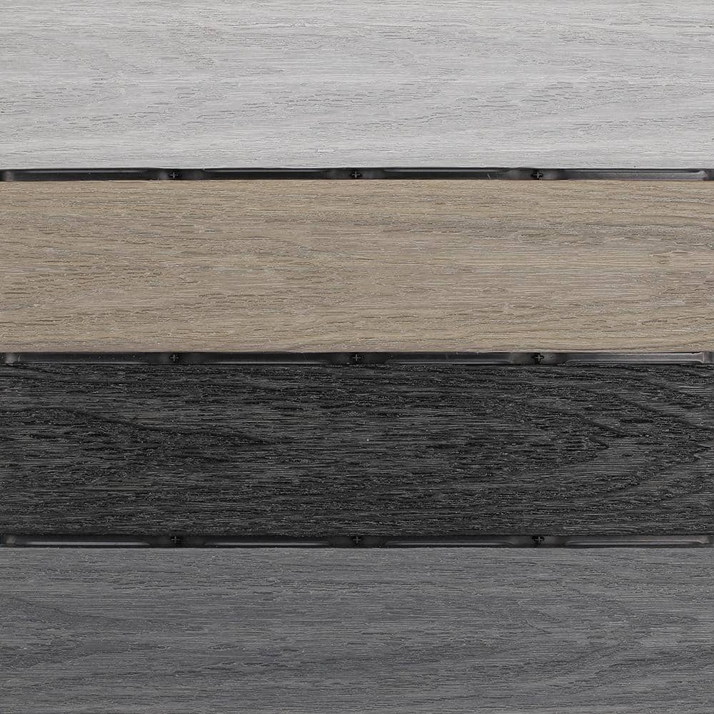 NewTechWood UltraShield Naturale 1 ft. x 1 ft. Quick Deck Outdoor Composite Deck Tile in Mixed Gray (10 sq. ft. per Box)