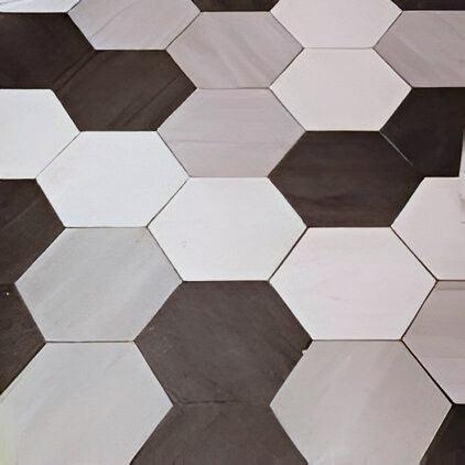 Ray Black Hexagon 8.5" x 10" Porcelain Floor & Wall Tile, 13.98 sq. ft. per Case