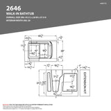 Universal Tubs HD Series 46 in. Right Drain Quick Fill Walk-In Whirlpool Bath Tub with Powered Fast Drain – White