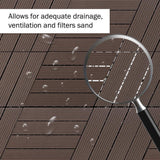Pure Garden 1 ft. W x 1 ft. L 6 Patio Tiles Wood/Polypropylene Interlocking Deck Tile Flooring in Mocha