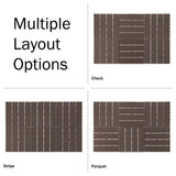 Pure Garden 1 ft. W x 1 ft. L 6 Patio Tiles Wood/Polypropylene Interlocking Deck Tile Flooring in Mocha