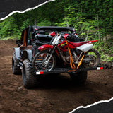 Mockins 510 lbs. Capacity Steel Hitch Mount Dirt Bike Carrier 73" Motorcycle Carrier with Loading Ramp, Straps and Stabilizer
