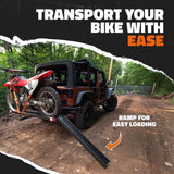 Mockins 510 lbs. Capacity Steel Hitch Mount Dirt Bike Carrier 73" Motorcycle Carrier with Loading Ramp, Straps and Stabilizer