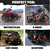 Mockins 510 lbs. Capacity Steel Hitch Mount Dirt Bike Carrier 73" Motorcycle Carrier with Loading Ramp, Straps and Stabilizer