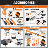 Mockins 510 lbs. Capacity Dirt Bike Hitch Hauler - Ramp Free, Tilting Design for Easy 1-Person Loading - Gas Can Attachment