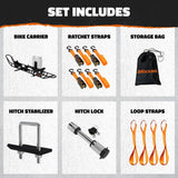 Mockins 510 lbs. Capacity Dirt Bike Hitch Hauler - Ramp Free, Tilting Design for Easy 1-Person Loading - Gas Can Attachment